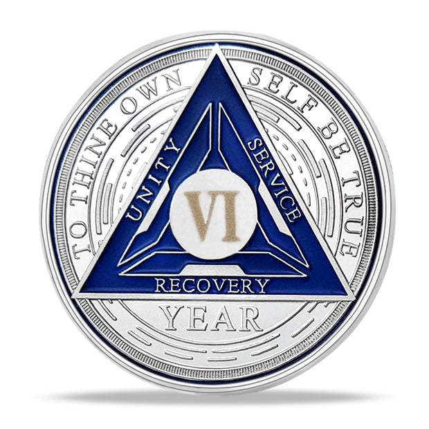 Sobriety Chip AA Coin Medal Chip Medal Restoration Anniversary Token (1-6 Years)