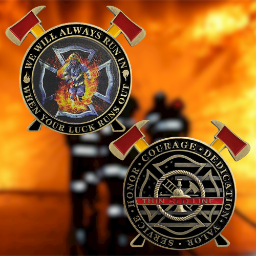 Firefighter Maltese Cross Fire Rescue Challenge Coin