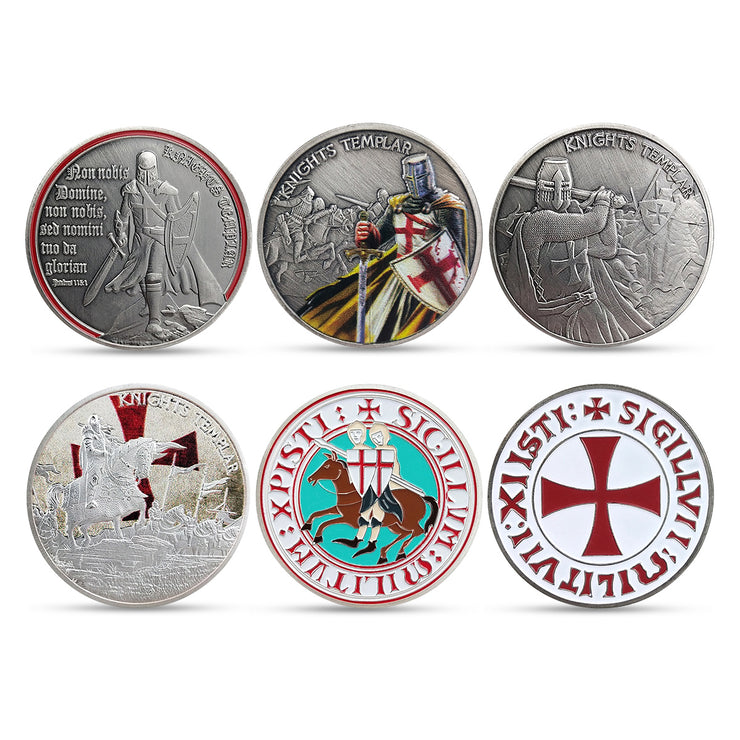 4 Pcs Bundle Knight Templar Red Cross Challenge Coin Gift Set