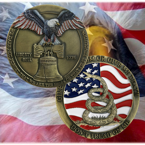 1776 American Kenndy Liberty Bell Challenge Coin-AtSKnSK