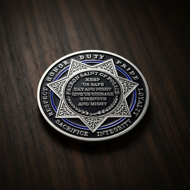 Winged Angel Police Badge Challenge Coin