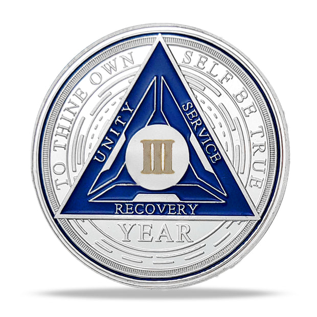 Sobriety Chip AA Coin Medal Chip Medal Restoration Anniversary Token (1-6 Years)