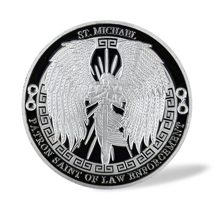 Guardian Angel Police Prayer Challenge Coin Sliver Religious Gift Coin