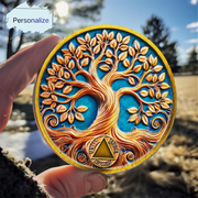 Personalized Recovery & Growth Tree of Life Sobriety Coin