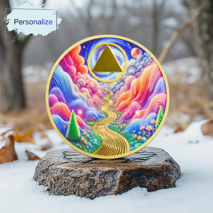 Personalized Silver Plated Sobriety Coin