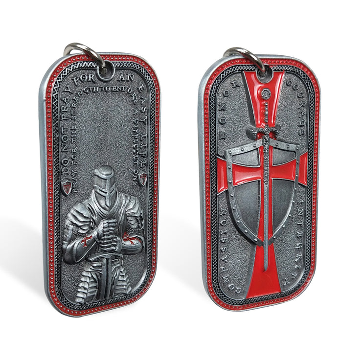 5 Pcs Knight Templar Crusader Life Creed Token Challenge Coin Gift Set