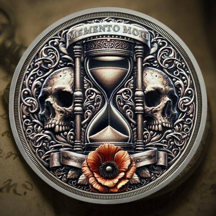 Hourglass Memento Mori Novelty Tree of Life Stoic Challenge Coin