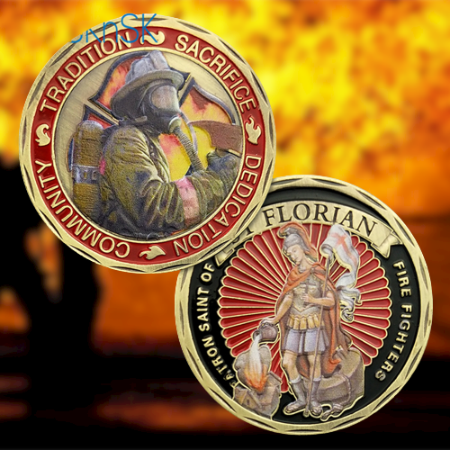 US Firefighter Motto St Florian Challenge Coin