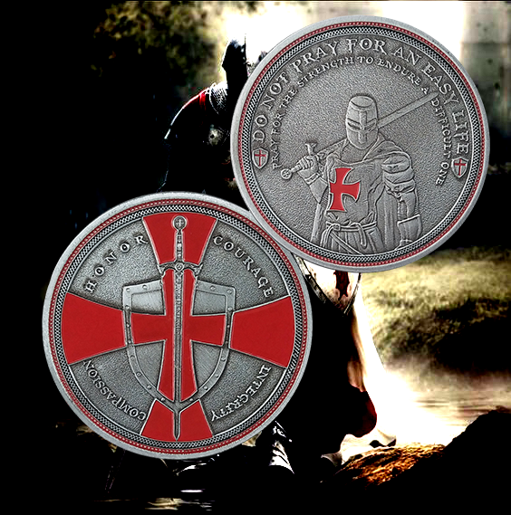 Knight Templar Challenge Coin Red Cross Religious Coin Collection Commemorative Gift