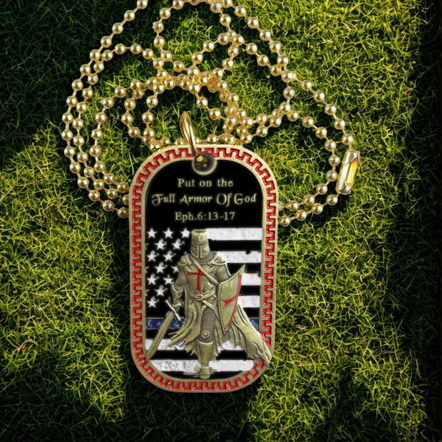 Put on The Whole Armor of God Dog Tag Pendant Necklace