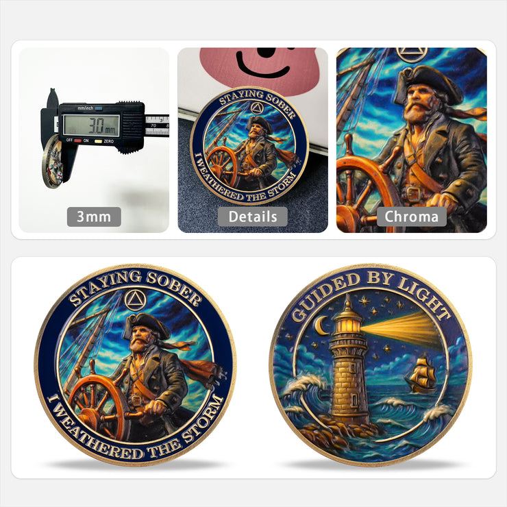 Guided by Light Sobriety Challenge Coin