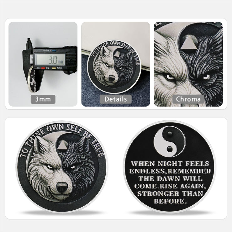 Personalized Balance Wolf Sobriety Coin