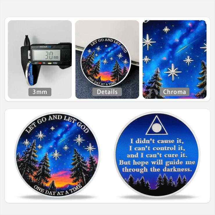 Gazing at Shooting Stars Sobriety Coin