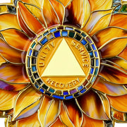 Personalized Sunflower Sobriety Coin