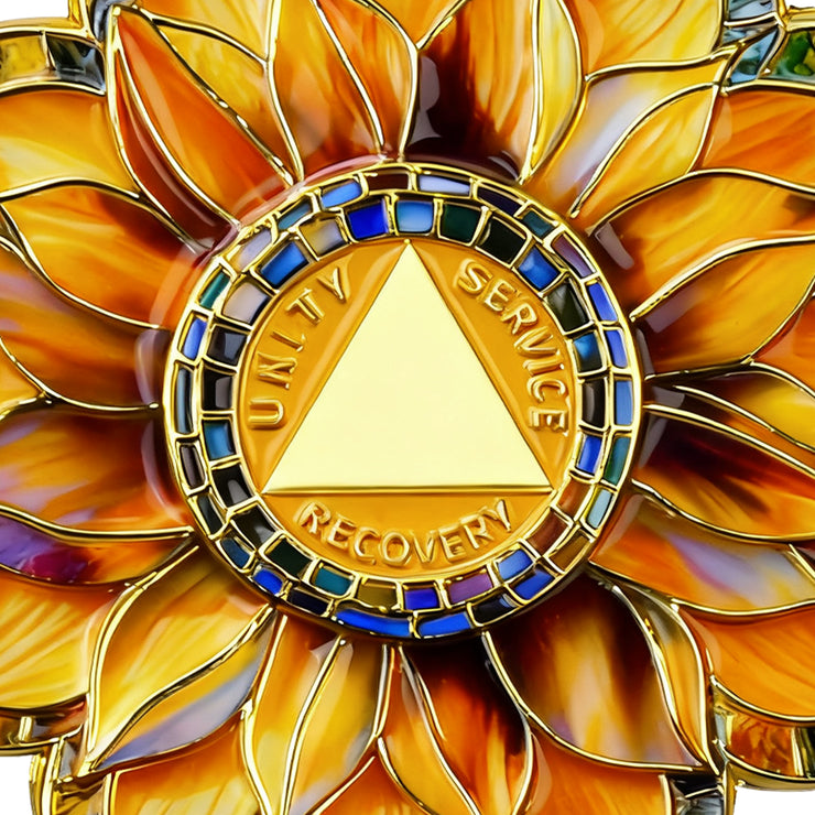 Personalized Sunflower Sobriety Coin