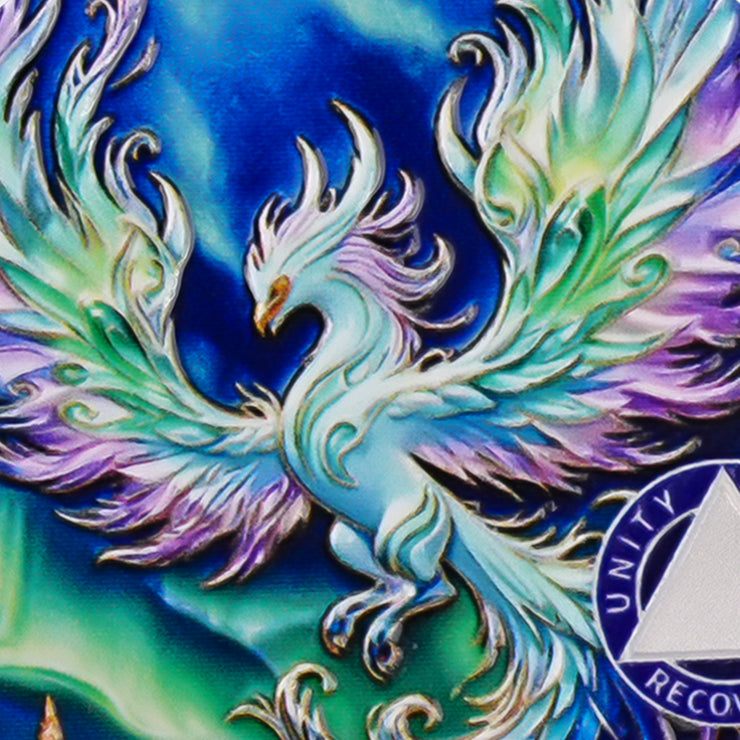 Personalized Metallic Aurora Wings Sobriety Coin