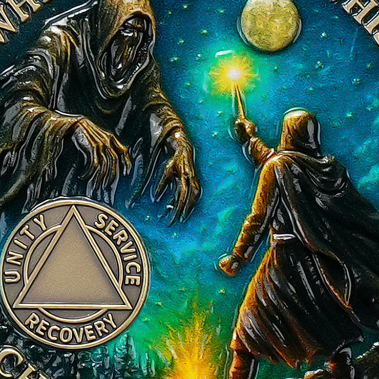 Personalized Darkness Whisper Recovery Sobriety Coin
