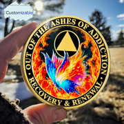 Personalized Butterfly in The Fire Sobriety Coin