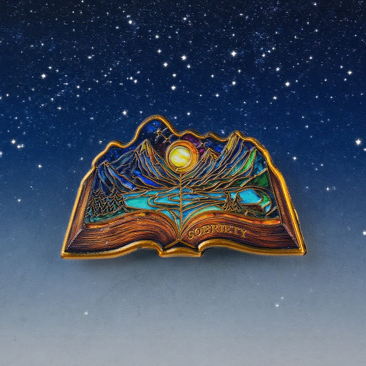 Book of Illusions Mountain Sobriety Coin