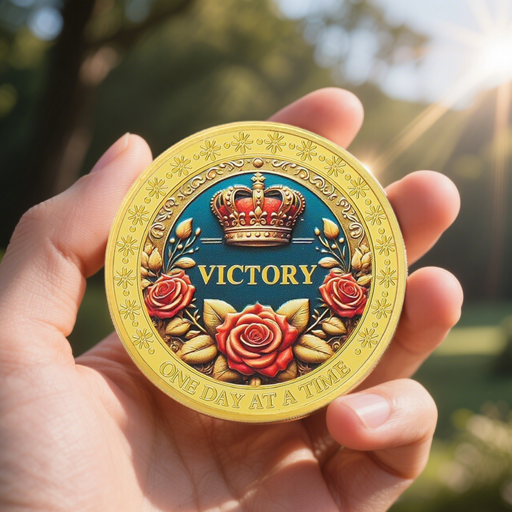 One Day at a Time Affirmation Sobriety Coin