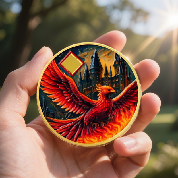 Personalized Rising Phoenix Compass to Guide The Way Sobriety Coin