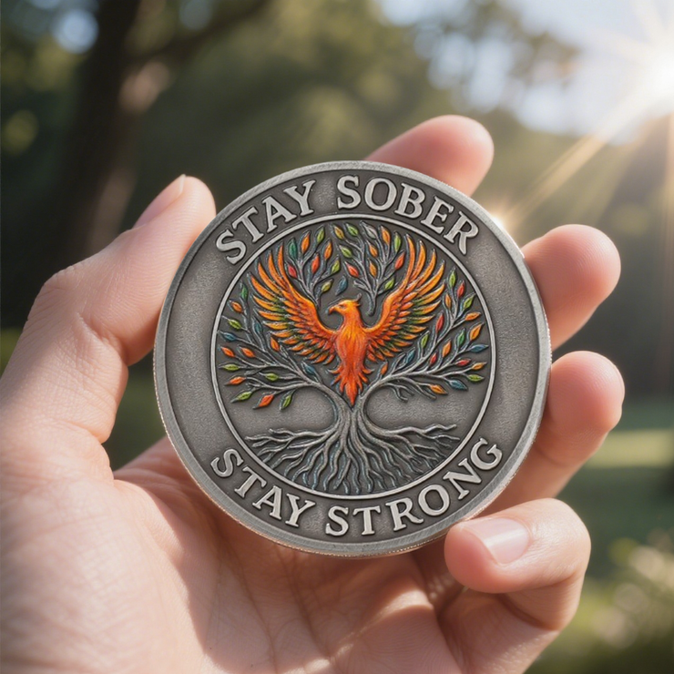 Personalized Phoenix Tree of Life Sobriety Coin