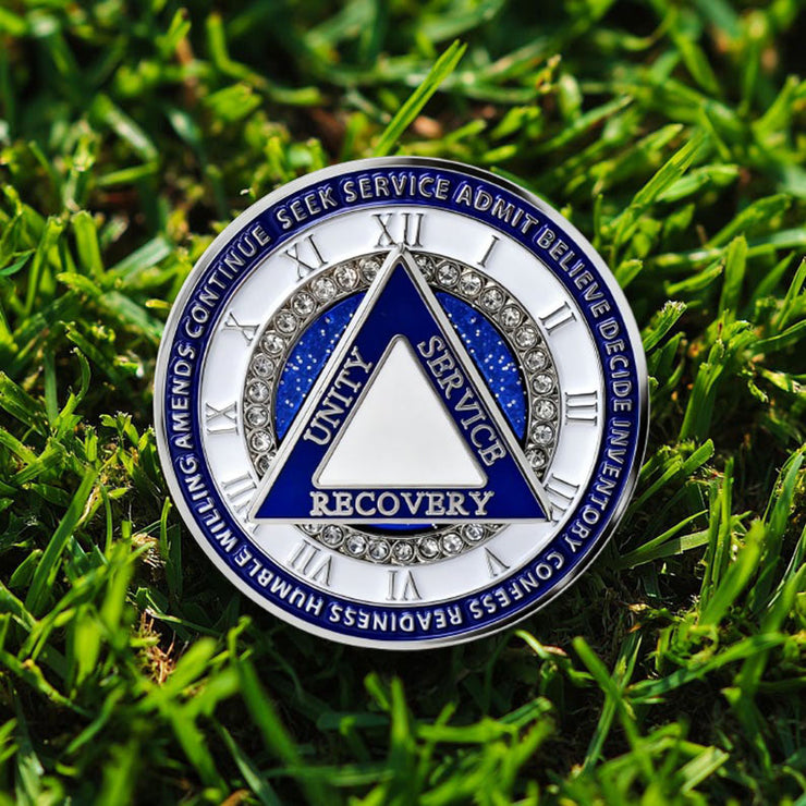 Personalized Rotating Triangle 12 Steps Sobriety Milestone Coin