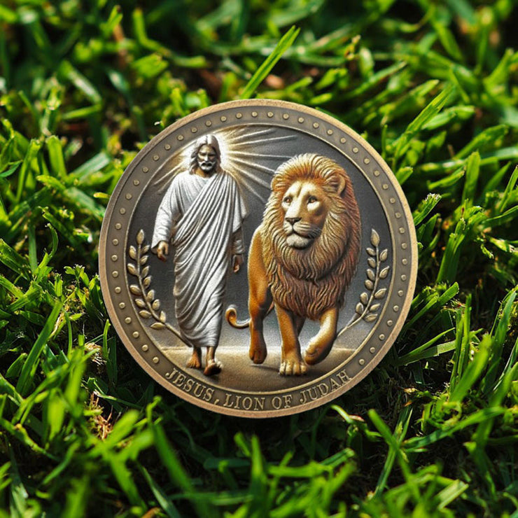 Prince of Peace Jesus  Lion of Judah Revelation 5:5 Religious Challenge Coin