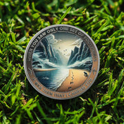 Mountain Trail Footprints Religious Coin