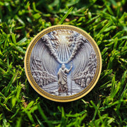 RYUKENLM Moses Parting The Red Sea Christian Challenge Coin Exodus 14:21 Verse Token Divine Power & Guidance Christian Gift for Men & Women Religious Keepsake