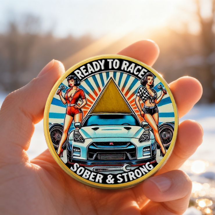 Personalized Ready to Race Race Queen Sobriety Coin