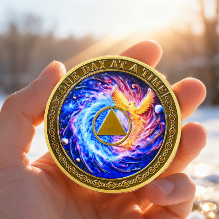 Personalized Phoenix Rebirth Sobriety Coin