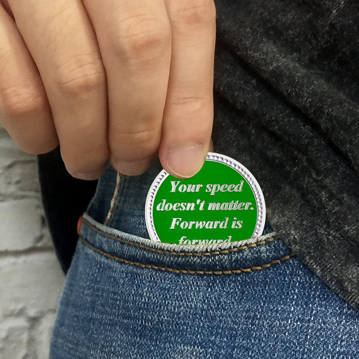 Personalized Slow and Steady Sobriety Coin