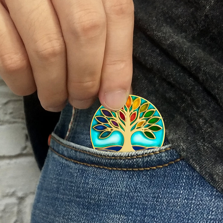 Personalized Glass The Tree of Life Sobriety Coin