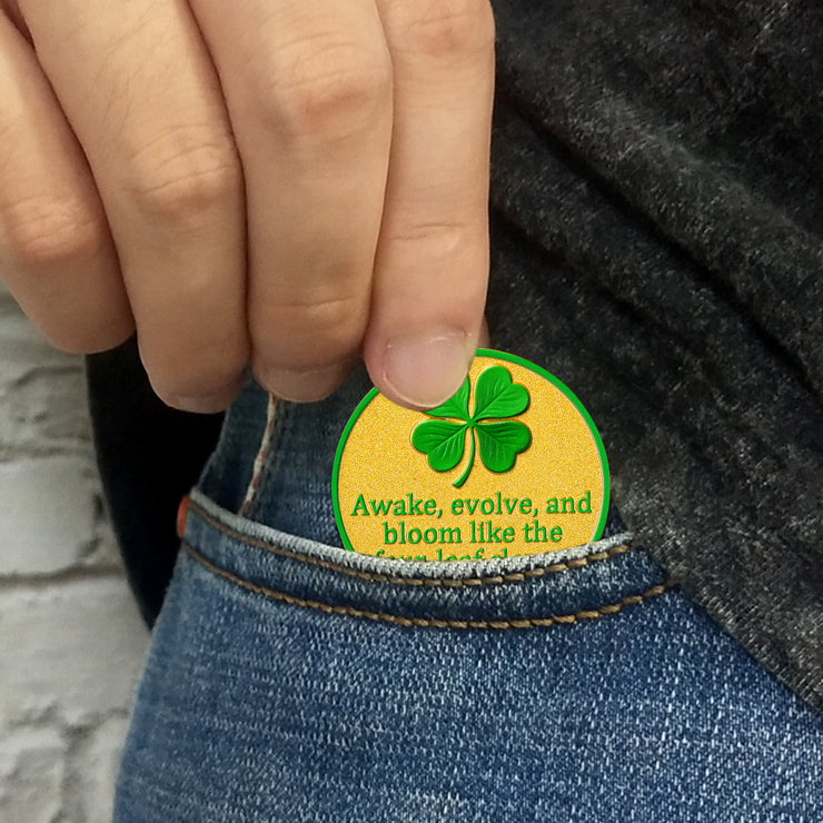 Four-Leaf Clover Sobriety Coin
