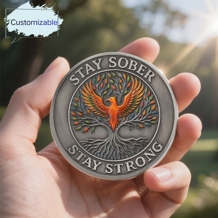 Personalized Phoenix Tree of Life Sobriety Coin