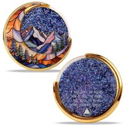 ✨✨Personalized Glittering Mesmerizing Mountain & Moon Flow Sand Sobriety Coin