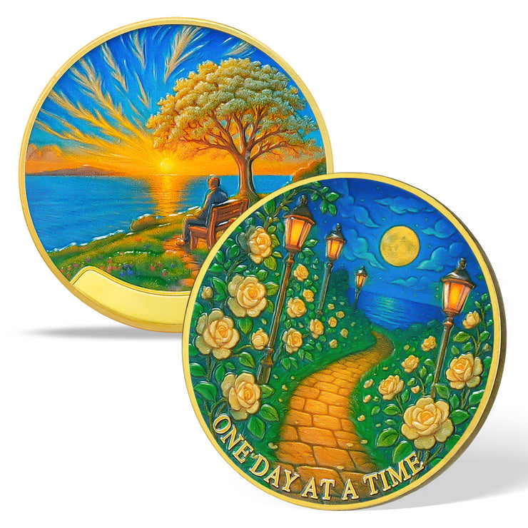 Personalized Path to Peace Sobriety Coin