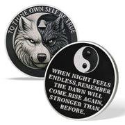 Personalized Balance Wolf Sobriety Coin