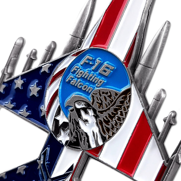 3 Pcs Bundle US Air Force Fighting Falcon Model Challenge Coin Gift Set
