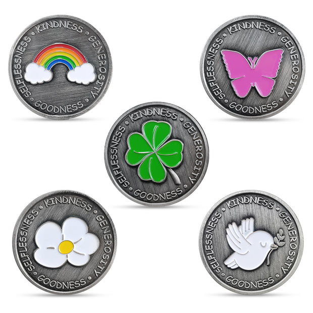 5 Pcs Bundle Rainbow Kindness Token Appreciation Coin Gift Set