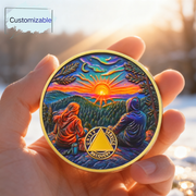 Personalized Step by Step Forest Sobriety Coin
