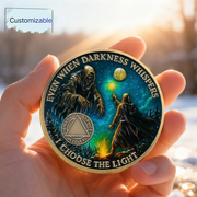 Personalized Darkness Whisper Recovery Sobriety Coin