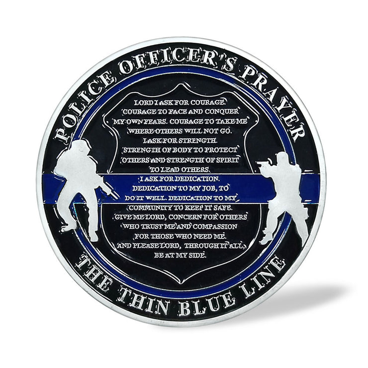Guardian Angel Police Prayer Challenge Coin Sliver Religious Gift Coin