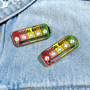 5 States Emoji Social Battery Slipping Lapel Pin
