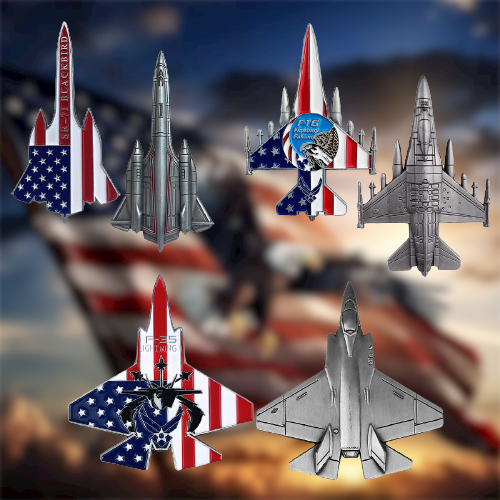 3 Pcs Bundle US Air Force Fighting Falcon Model Challenge Coin Gift Set