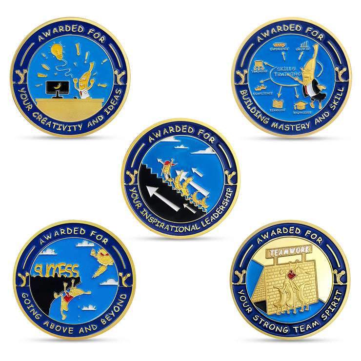 5 Pcs Banana Employee Encouragement Coin Gift Set