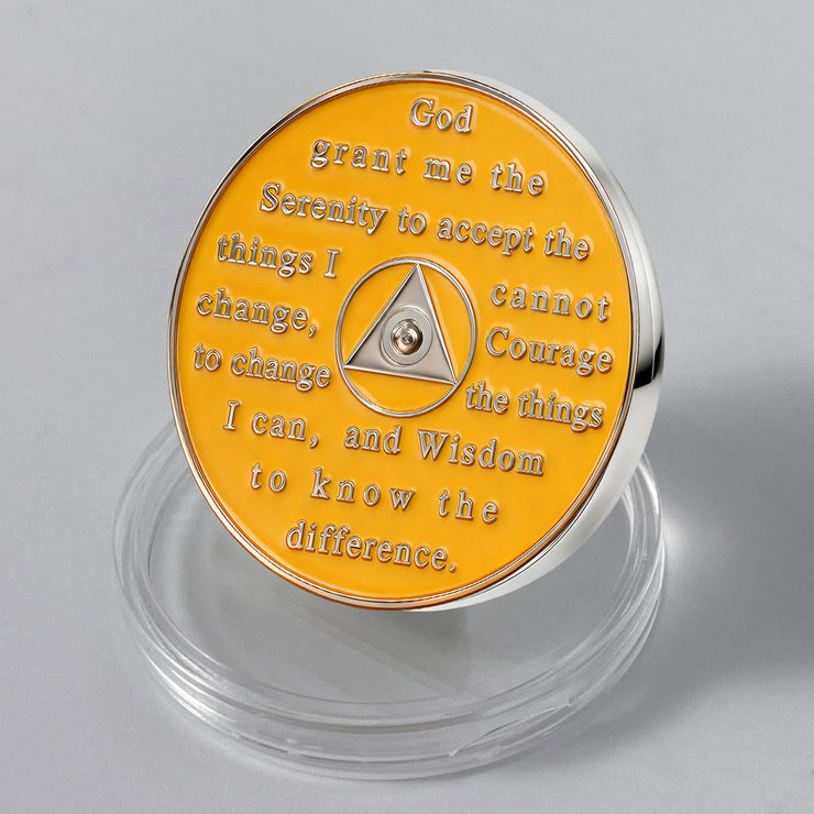 3D Embrace Courage with the Moon Wolf Recovery Sobriety Coin