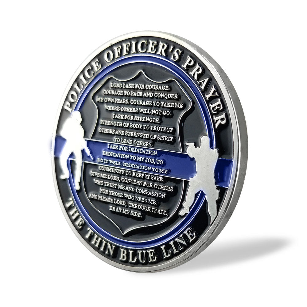 Guardian Angel Police Prayer Challenge Coin Sliver Religious Gift Coin