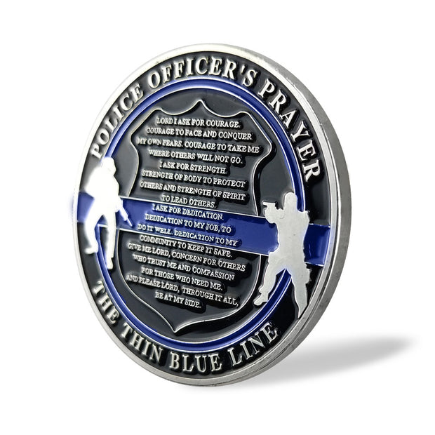 Guardian Angel Police Prayer Challenge Coin Sliver Religious Gift Coin